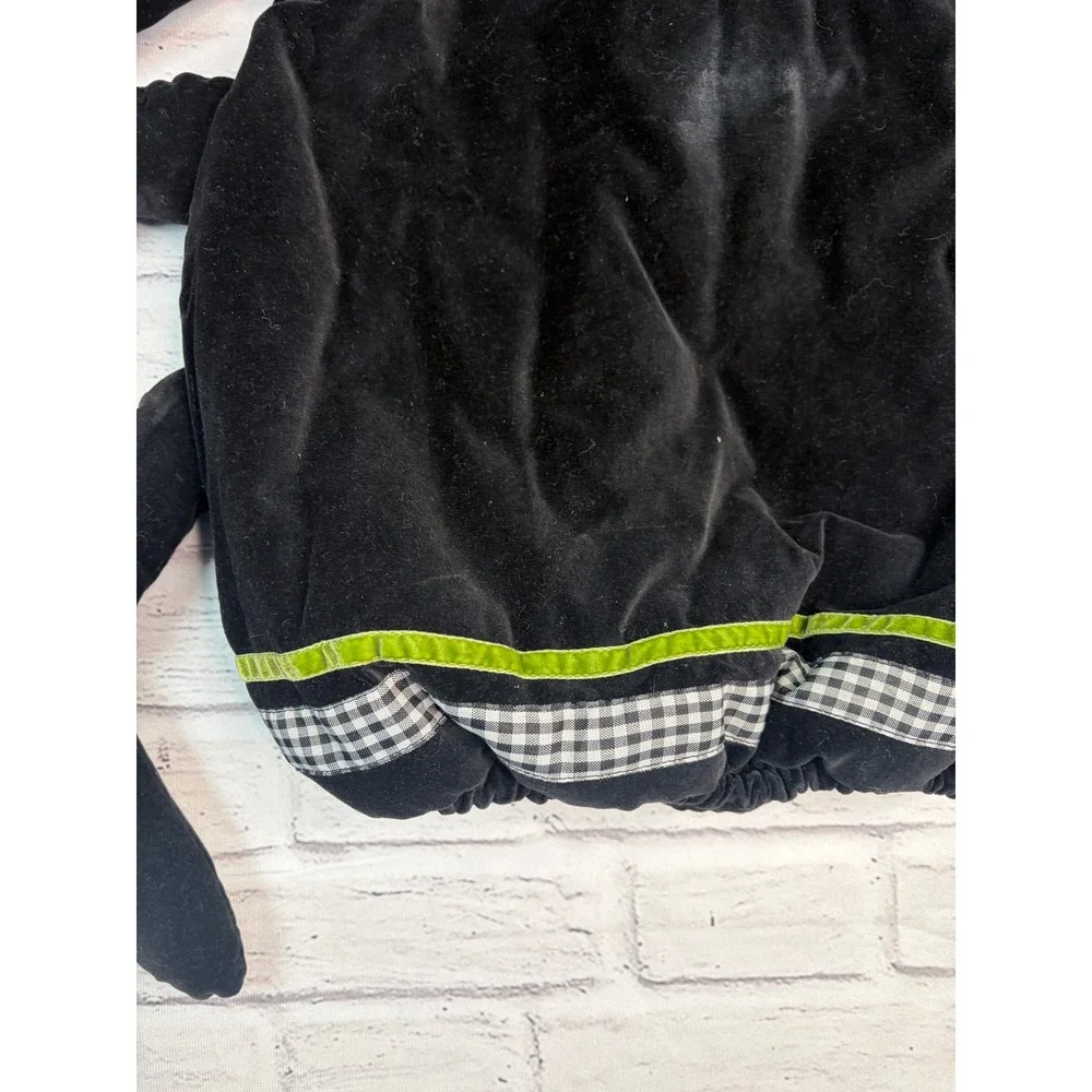 Pottery Barn Kids Spider Halloween Costume Black Velvet Plush Tunic Hood 4-6